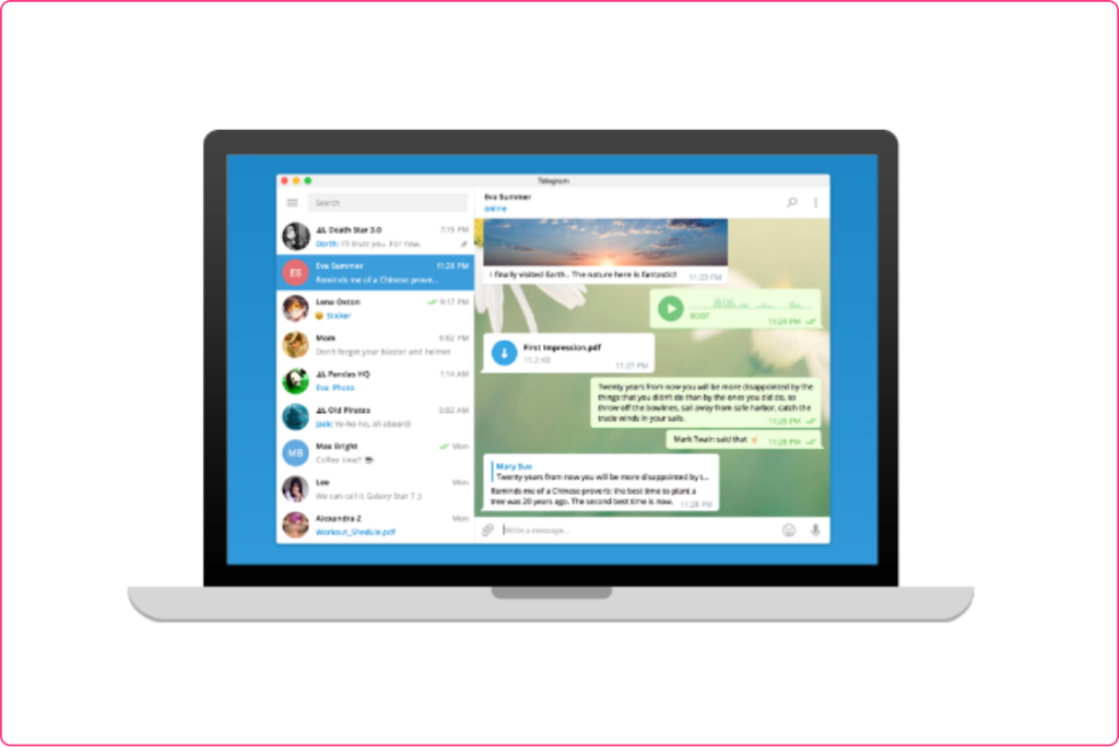 An image describing a step in the CEL Solicitors help centre guide, How to download and export Telegram messages to your computer