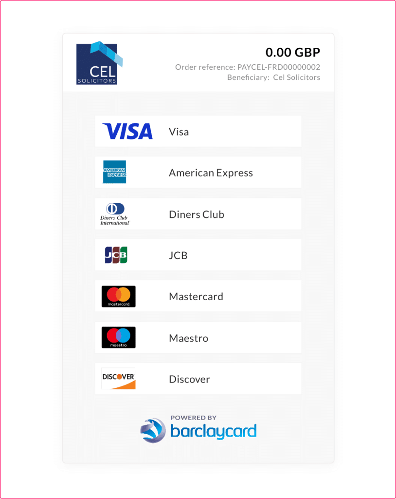 An image describing a step in the CEL Solicitors help centre guide, How to make a payment to CEL Solicitors